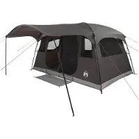 vidaXL Tunneltent 10-persoons Bruin Grijs Polyester en Staal