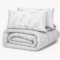 Decoware Dekbed zonder Overtrek 240x200 cm - Silhouette Leaves - Hoesloos Dekbed Wasbaar - Microvezel - Incl. Kussenslopen - All Season - Lits-jumeaux