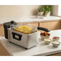 Tomado TDF3000S - Frituurpan – 3 liter inhoud - Koude zone friteuse - 2000 watt – RVS