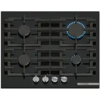 Bosch Serie 6 PPP6A6I40, Zwart, Inbouw, 60 cm, Gas, Gehard glas, 4 zones