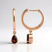 Cavill - Elegante Zilveren Oorbellen 925 Sterling Zilver Rosé Verguld - Roze Zirkoon 1,176 ct Peervorm - 23 mm Luxe Dames Sieraden