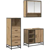 vidaXL Badkamermeubel Set 3 st Artisan Eiken 65 x 33 x 60 cm