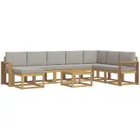 vidaXL Buiten bank set 9 st Wit en Lichtgrijs