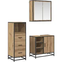 vidaXL Badkamermeubel Set 3 st Artisan Eiken 65 x 33 x 60 cm