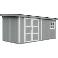 Timbela M940-CAVERN STEEL - LP SmartSide Tuinhuis op houtbasis - 11,47 m² - 530x248xH231 cm - met vloer en verf