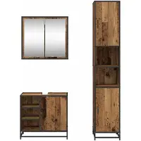 vidaXL Badkamermeubel Set 3 st Oud Hout 65 x 33 x 60 cm Bewerkt hout