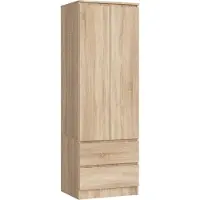 Akord Kledingkast STAR S60 met 2 Deuren en 2 Lades / Furniture Factory / Sonoma Eik / 60 x 180 x 51 cm