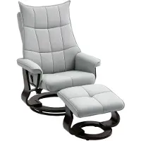HOMCOM Relaxfauteuil met voetenbank Polyester 81L x 87B x 113H cm Grijs