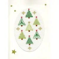 Bothy Threads Christmas Forest kerstkaart - aida telpakket -