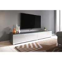 MINIO go for it Lowboard 180 cm – Matera / Wit Glans – Mat en glanzend – 2-deurs – Zonder handvat – Vrijstaand of hangend – Modern & Elegant
