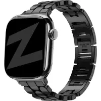 Bandz Stalen 'Oval' bandje geschikt voor Apple Watch (Series 12/11/10), (SE 3/2/1), (Series 9/8/7/6/5/4) - 38/40/41/42mm - Zwart
