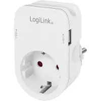 Logilink PA0259 Contactdoos Met USB-laaduitgang, Aanraakbeveiliging, Overspanningsbeveiliging IP20 Meerdere kleuren
