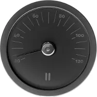 Rento aluminium thermometer rond - Zwart