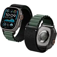 Spigen WBF1 Band Apple Watch 49 /  46 / 45 / 44  mm Bandje Zwart / Groen