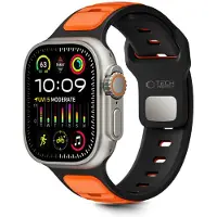 TechProtection Icon Apple Watch 49 / 46 / 45 / 44 Mm Bandje Zwart / Oranje