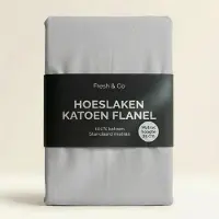 Fresh & Co Hoeslaken - Katoen-Flanel - Grijs 80 x 200 cm /