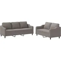 vidaXL 2-delige Loungeset met kussens stof taupe
