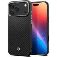 Spigen Enzo Aramid T iPhone 17 Pro Hoesje Zwart Zilver