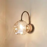 TK Lighting Wandlamp Lava, dimbaar, bruin / roest, Woon-/ Eetkamer, Glas, wandlamp