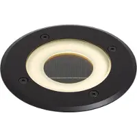 QAZQA Moderne grondspot zwart incl. LED oplaadbaar met solar IP65 - Solyx