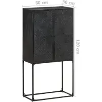 vidaXL Dressoir 60x30x120 cm massief acacia- en mangohout zwart