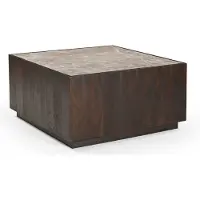 Starfurn Salontafel Moos - Vierkant Hout/Marmer - 80x80x40cm