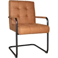 Lizzely Garden & Living Eetkamerstoel met armleuning Indy cognac microvezel eetstoel