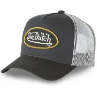 Von Dutch - Snapback Trucker Cap CLA6 | One Size | Verstelbaar | Druksluiting - Zwart / Grijs