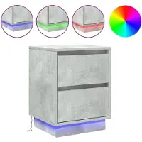 vidaXL Nachtkastje 2 st Beton Grijs 39 x 34,5 x 50 cm Bewerkt hout