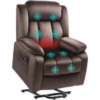 HOMCOM - Relaxfauteuil - Sta-op functie - Vibratiemassage - Bruin
