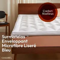 Casabel Zachte Matras Topper 140 x 190 cm van ademende microvezel met witte bies