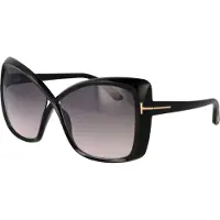 Tom Ford vlinder dames glanzende zwarte rookgradiënt ft0943 jasmin zonnebril