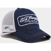 Ed Hardy 1971 Logo Trucker Cap, blauw
