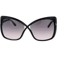 Tom Ford vlinder dames glanzende zwarte rookgradiënt ft0943 jasmin zonnebril
