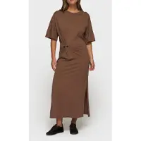10DAYS Tee Dress Gathering Truffle Maat: XS | Badjassen Outlet | Dames