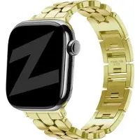 Bandz Stalen 'Oval' bandje geschikt voor geschikt voor Apple Watch 1/2/3/4/5/6/7/8/9/10/11/SE/SE2/SE3 - Maat: 38/40/41/42mm - Goud