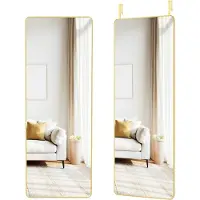 Songmics - Spiegel - Spiegel staand - Wand- of Deurmontage - Aluminiumlegering Frame