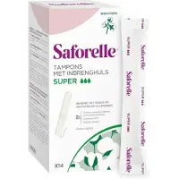 Saforelle Coton Protect Tampons met Inbrenghuls Super 4x14 St Tampon