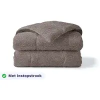Zelesta Pure Design Brown Animal 200x200 - Katoenen dekbed zonder overtrek - Met instopstrook - Wasbaar dekbed - Hoesloos dekbed - 2 in 1 Dekbed met vaste overtrek