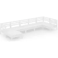 vidaXL 7-delige loungeset voor de tuin, massief grenenhout, wit