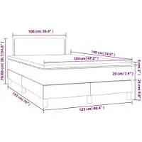 vidaXL Boxspring met matras fluweel donkerblauw 120x190 cm