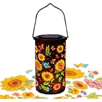 VHV - Solar Tuinlamp - Tuinlantaarn - Solar Lantaarn - Zonnebloem Verlichting - Hangende Sfeerlamp - Voor Tuin Balkon Terras