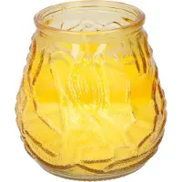 Arti Casa 1x Citronella lowboy tuin kaarsen in geel glas - 10 cm - 15 branduren