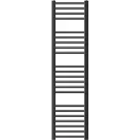LuxeBath elektrische badkamerradiator Sahara 300x1400 mm antraciet met rechte zijaansluiting en 900W verwarmingselement digitale thermostaat met display handdoekverwarmer droger en radiator