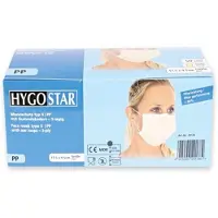 Hygostar mondmasker geel mondkapje medisch 3-laags geel 50 stuks met oorelastiek