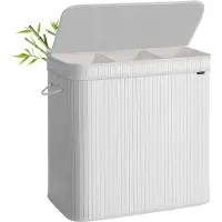 Songmics - Wasmand - Wassorteerder - Bamboe - Met Handgrepen - Uitneembare Waszak - 150 Liter