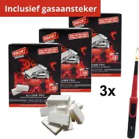Prof Premium aanmaakblokjes per stuk verpakt - SET van 3 doosjes a 18 stuks - Geschikt voor kachels, BBQ, tuinhaarden