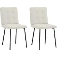 vidaXL Eetkamerstoelen 2 st fluweel crèmekleurig