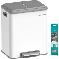 Songmics - Prullenbak - Pedaalemmer - Prullenbak voor Keuken - Stalen Inzetbakken - Softclose Deksel