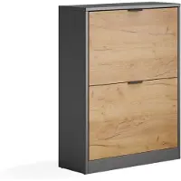 Vicco Schoenklaprek Gizmo, Goudkleurig Eiken/Antraciet, 59 x 77.6 cm met 2 compartimenten